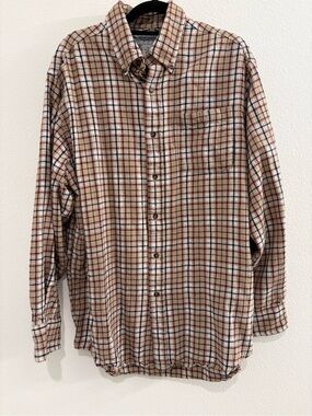 Casual Tan Plaid Button-Down Shirt by Windward